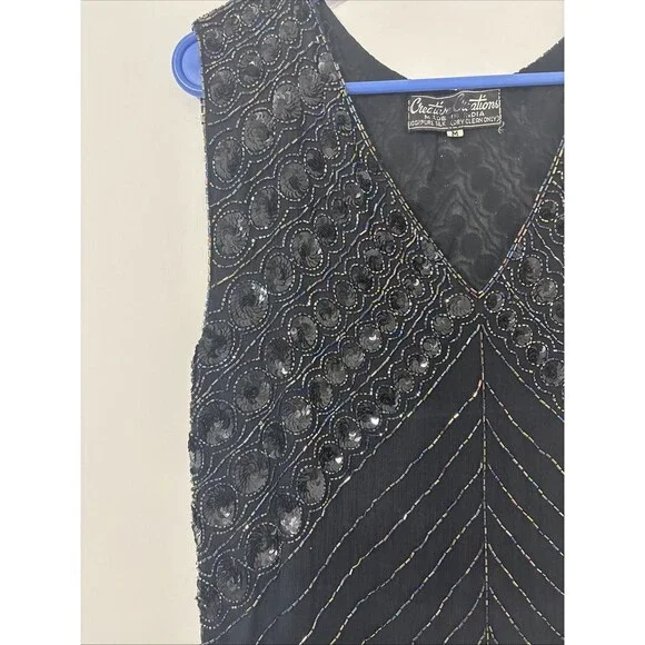 Creative Creations 100% Silk Dress Beads & Sequins Beautiful Medium - Picture 2 of 16